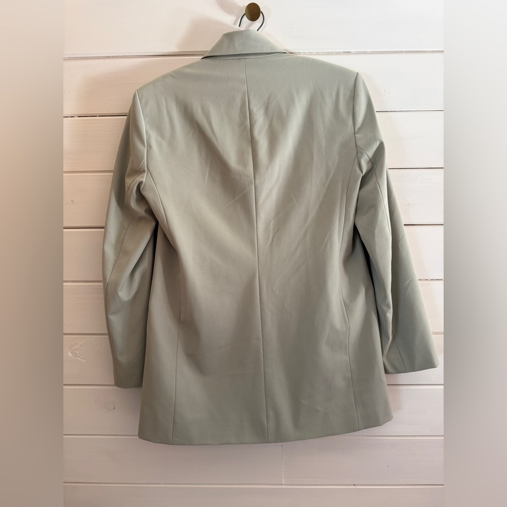 NWT ZARA STRAIGHT BLAZER LIGHT GREEN WOMEN SIZE SMALL Single Button Front - Picture 5 of 7
